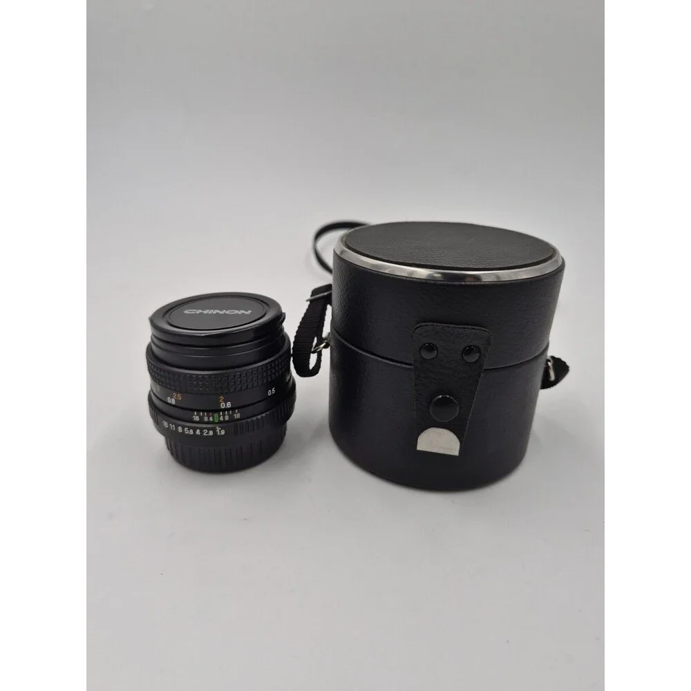 Chinon 50mm F/1.9 Auto Manual Focus Lens For Pentax K Mount With Case Vintage